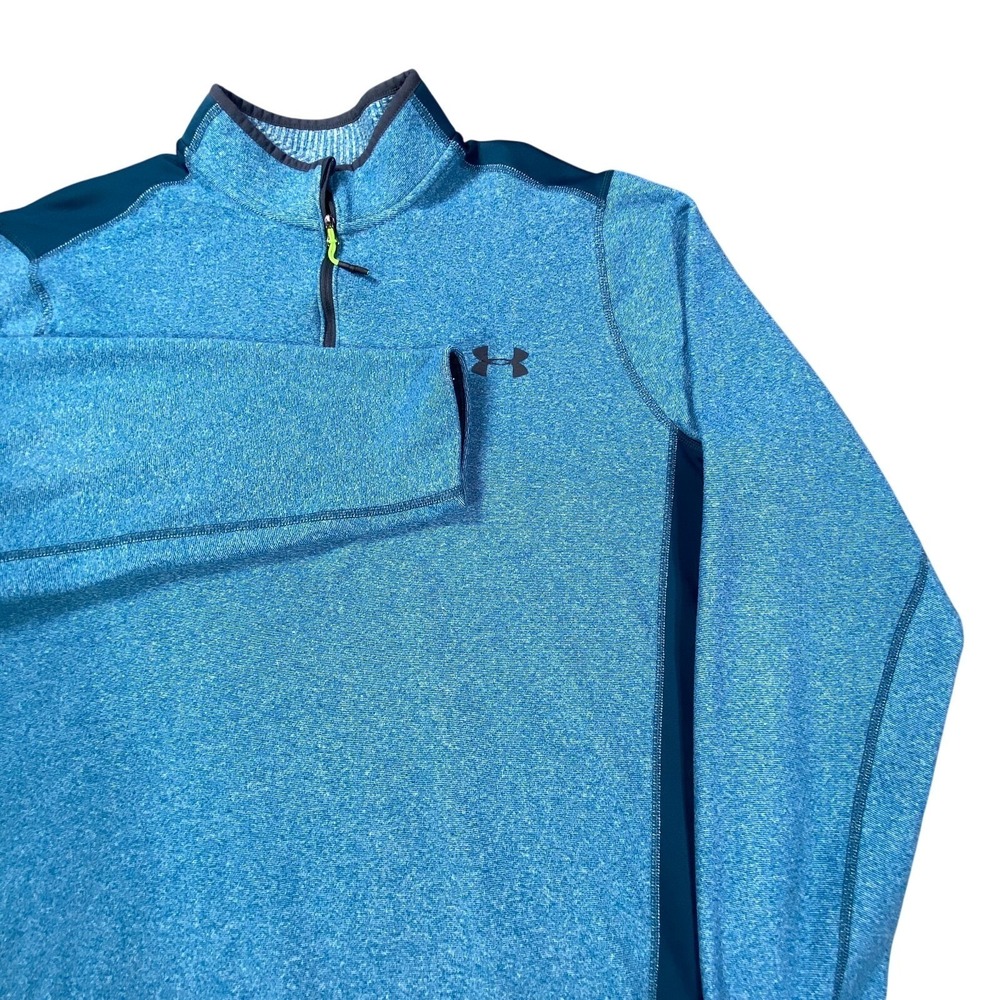Under Armour Cold Gear Jacket Men's XL 1/4 Zip Infrared Sweatshirt Pullover Blue